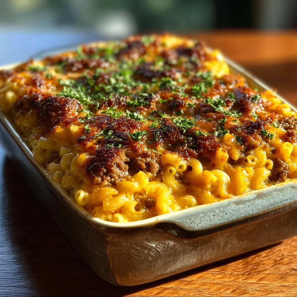 Mac and Cheese Meatloaf Casserole